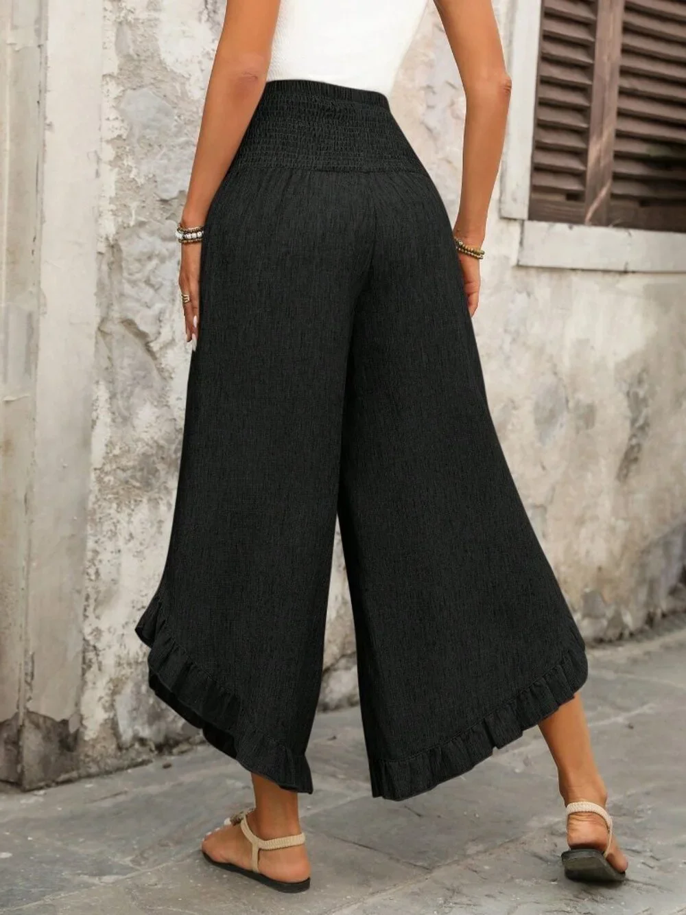 Black Boho Women's Pants